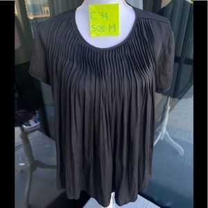 Anthropologie Dolan Left Black Coast Pilar Pleated Top